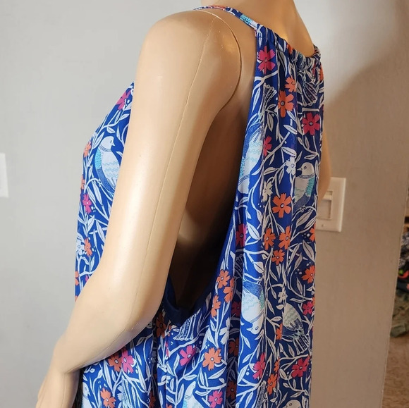 Old Navy Bird Sleeveless maxi dress. Blue Floral. Women's size XXL - Picture 12 of 15